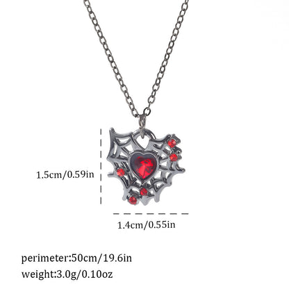 Dark Style Halloween Spider Bat Necklace