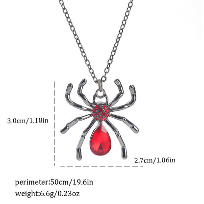 Dark Style Halloween Spider Bat Necklace