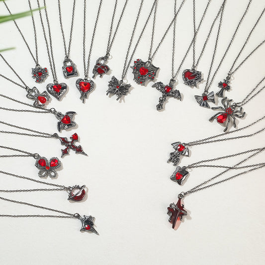 Dark Style Halloween Spider Bat Necklace