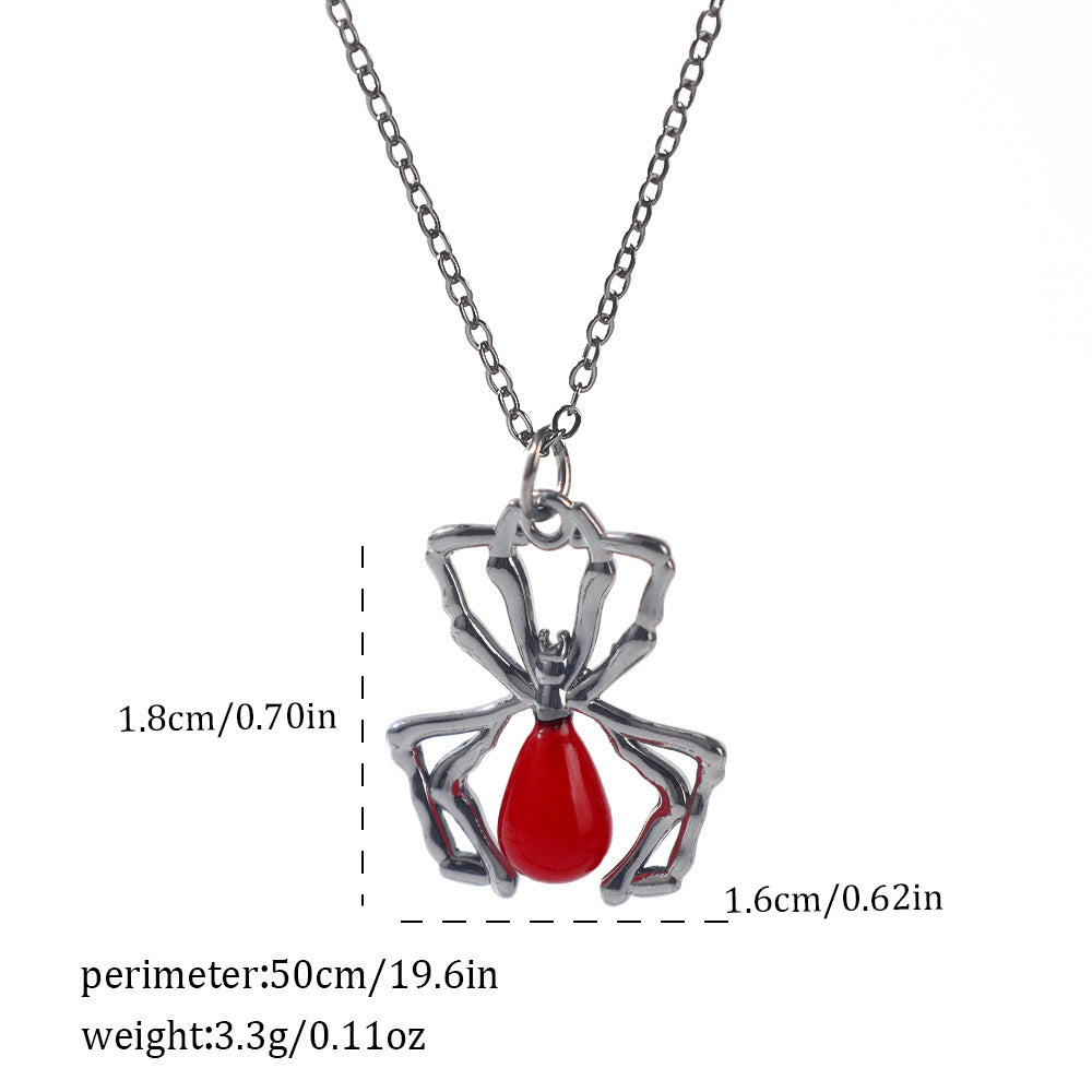 Dark Style Halloween Spider Bat Necklace
