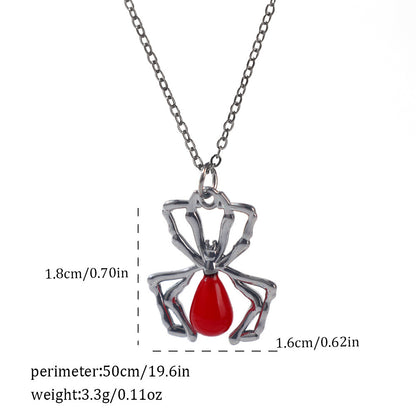 Dark Style Halloween Spider Bat Necklace