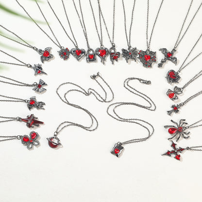 Dark Style Halloween Spider Bat Necklace